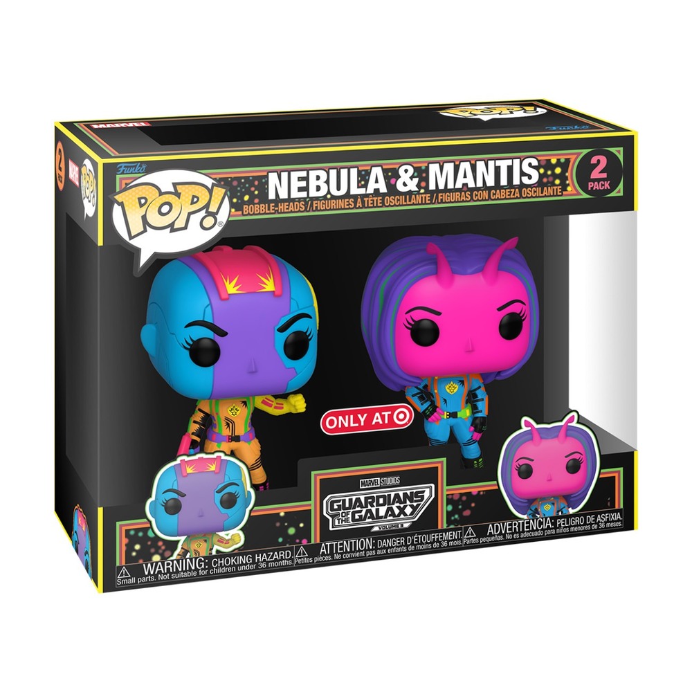 Funko Pop Marvel Nebula & Mantis 2 Pack Target Exclusive Black Light GotG3 71160